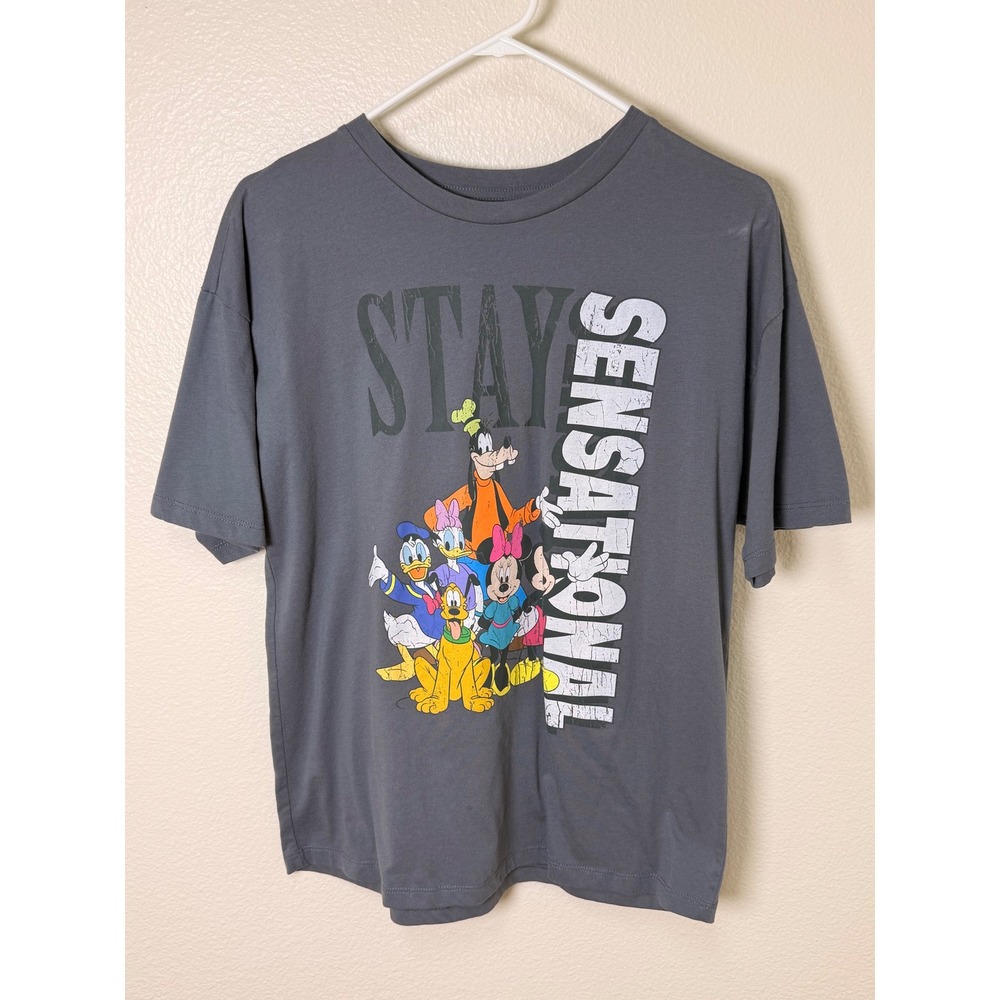 Disney Mickey and Friends Stay Sensational Graphic T-Shirt Gray Unisex XS
